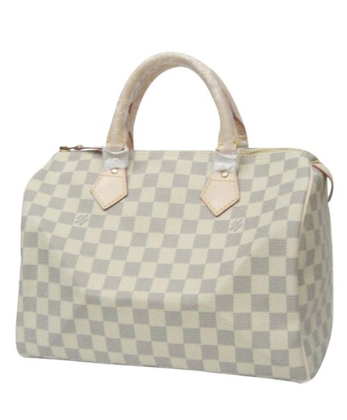 L.*V Damier, Luxury Handbag, Damier Speed N41533 White, Authentic L.*V