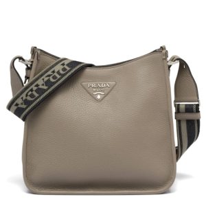 Pra.-da Leather Hobo Bag, Luxury Leather Bag, Fashionable Hobo Bag