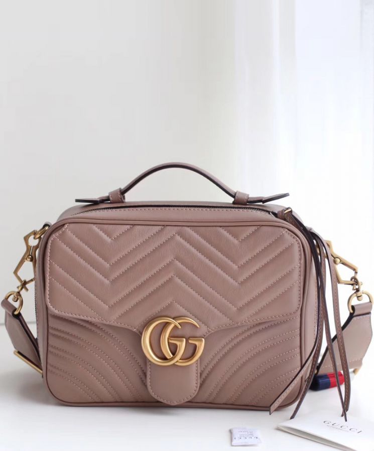 G.U.C.C GG Marmont matelasse top handle bag 498100