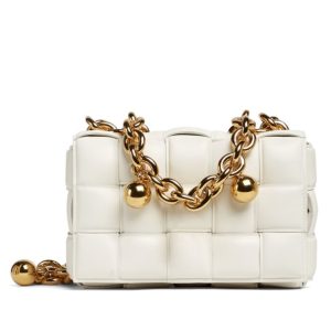 Bot.tega.Ven.eta Chain, Designer Imitation Bags, Luxury Leather Bag, Lambskin Cross-Body Bag, Gold Finish Hardware