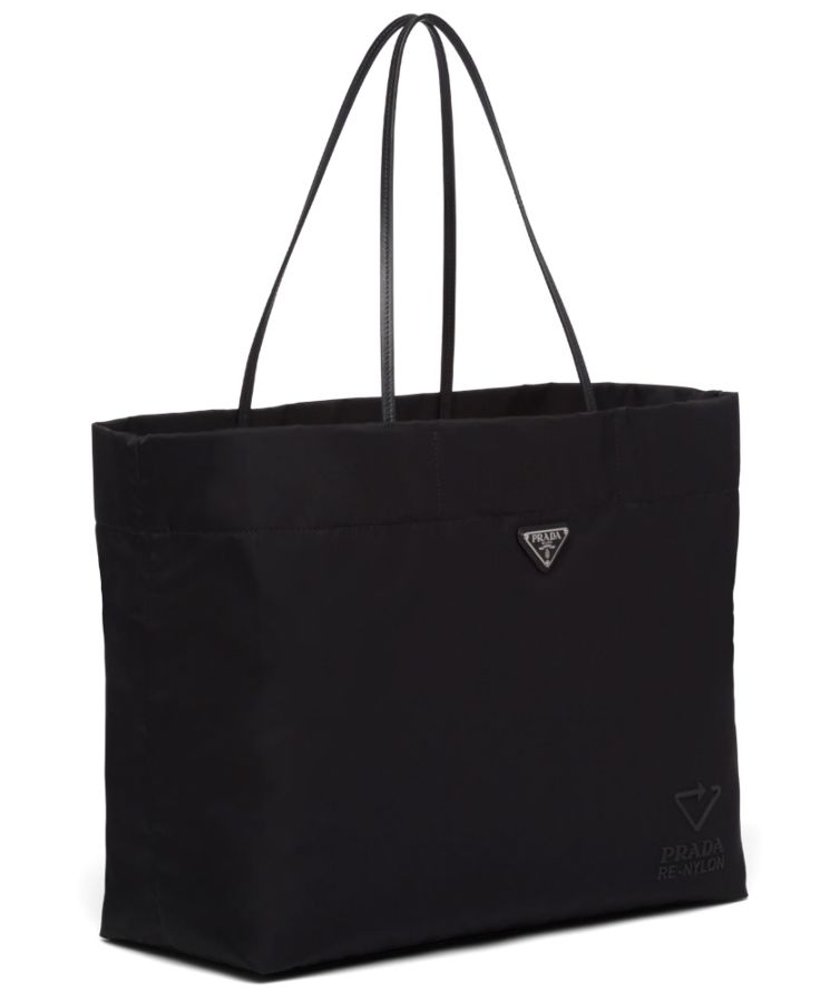 Pra.-da Recycled Nylon Medium Tote Bag Black