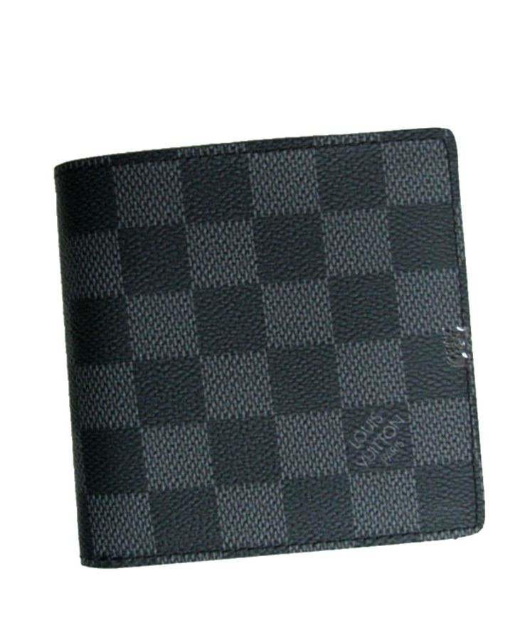 L.*V Damier Graphite Canvas Marco Wallet M62664 Black