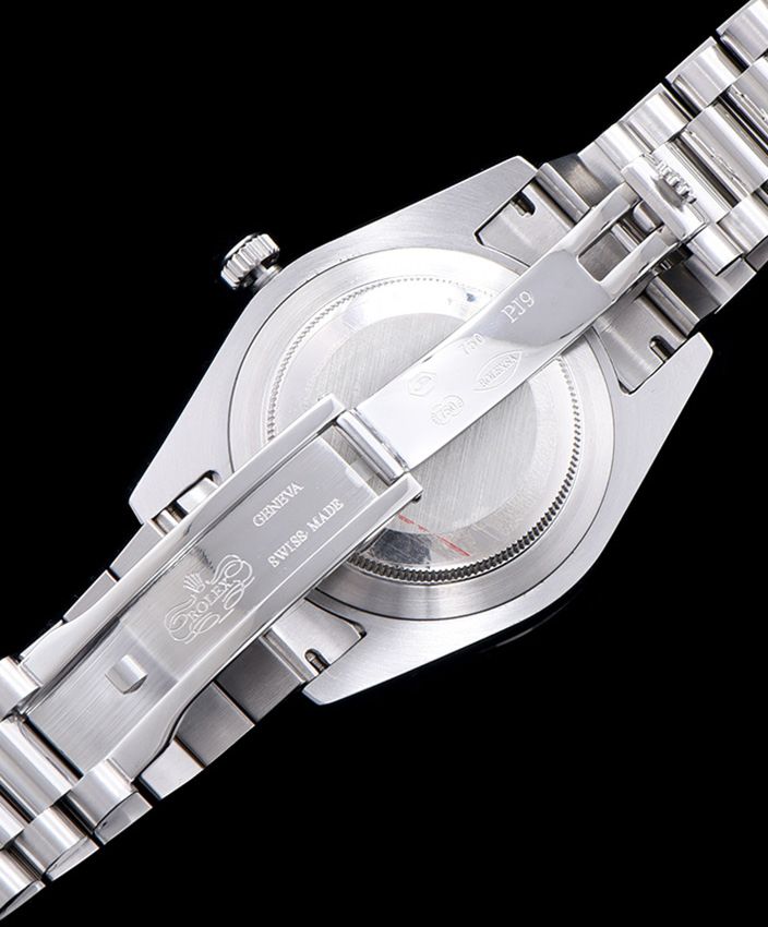 Ro.le.x Stainless Steel President Watch With Diamond White