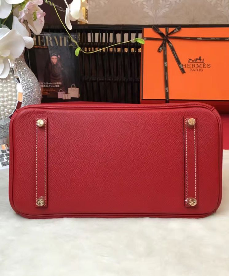 Her..mes Birkin 35 Bag Togo Leather Red