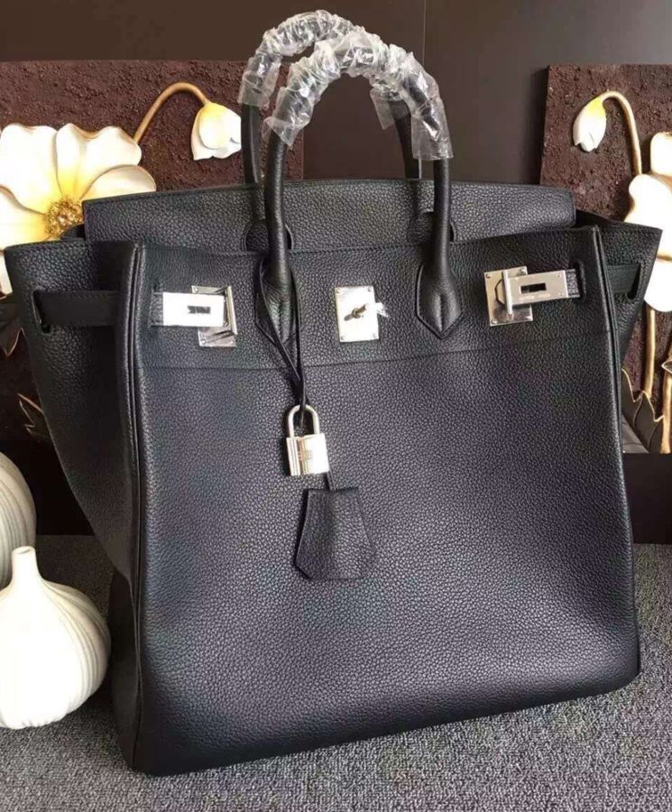 Her..mes Birkin Hac 40 Bag Etoupe ck18 Togo Leather Handstitched