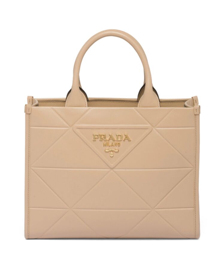 Pra.-da Small leather Pra.-da Symbole Bag With Topstitching 1BA379