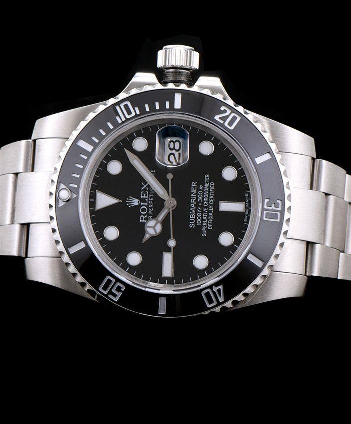 Ro.le.x Stainless Steel Submariner Watch Black