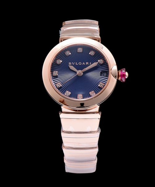 Bul.gary golden stainless, Diamond watch blue, Luxury Timepiece