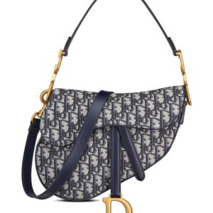 Di.ar Saddle Bag, Luxury Shoulder Bag, Dark Blue Di.ar Bag, Di.ar Oblique Jacquard Bag