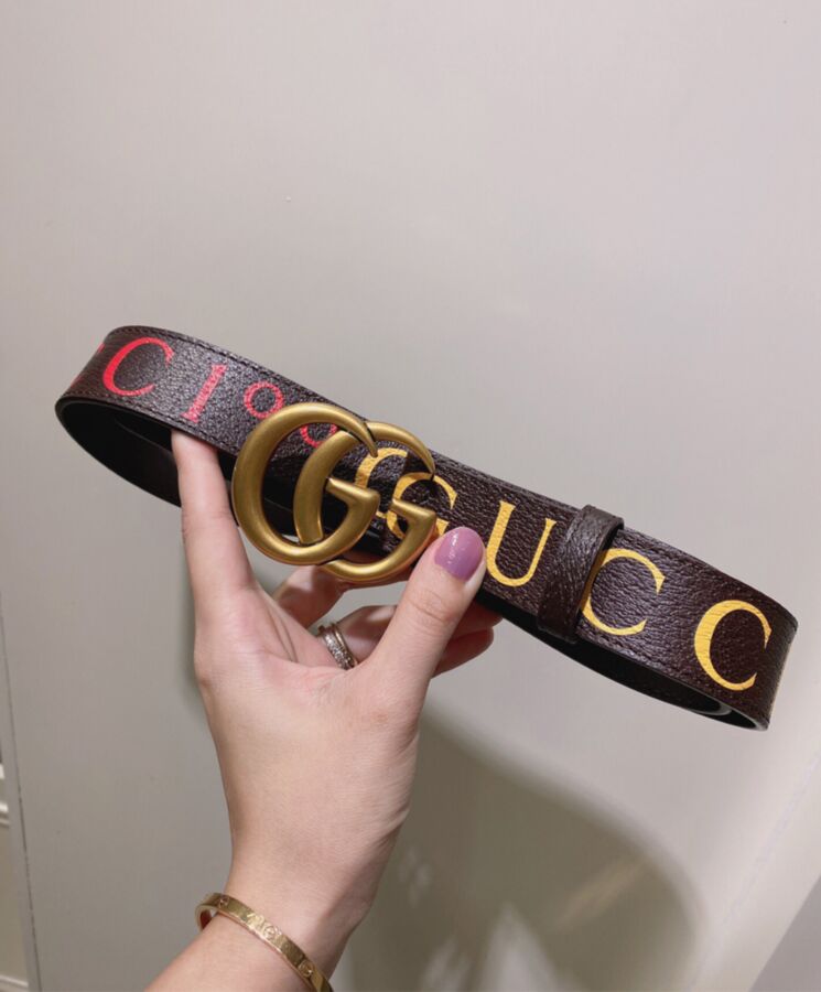 G.U.C.C Unisex 100 GG Marmont Belt Henna