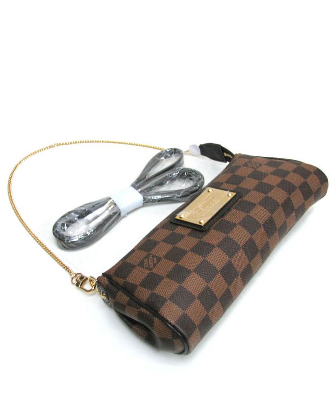 L.*V Damier Canvas Eva Clutch N55213 Brown