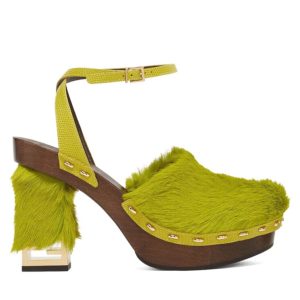 Fen.di Women's Baguette, Pony Skin Clogs, Luxury Footwear.