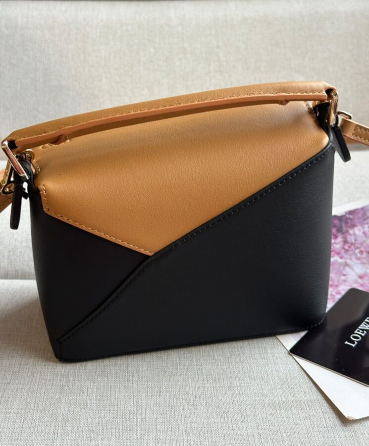 Loe.we Mini Puzzle Bag In Classic Calfskin Coffee