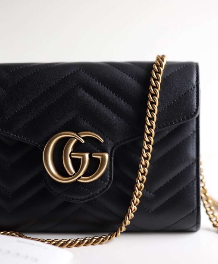 G.U.C.C GG Marmont Matelasse Mini Bag 474575 Black