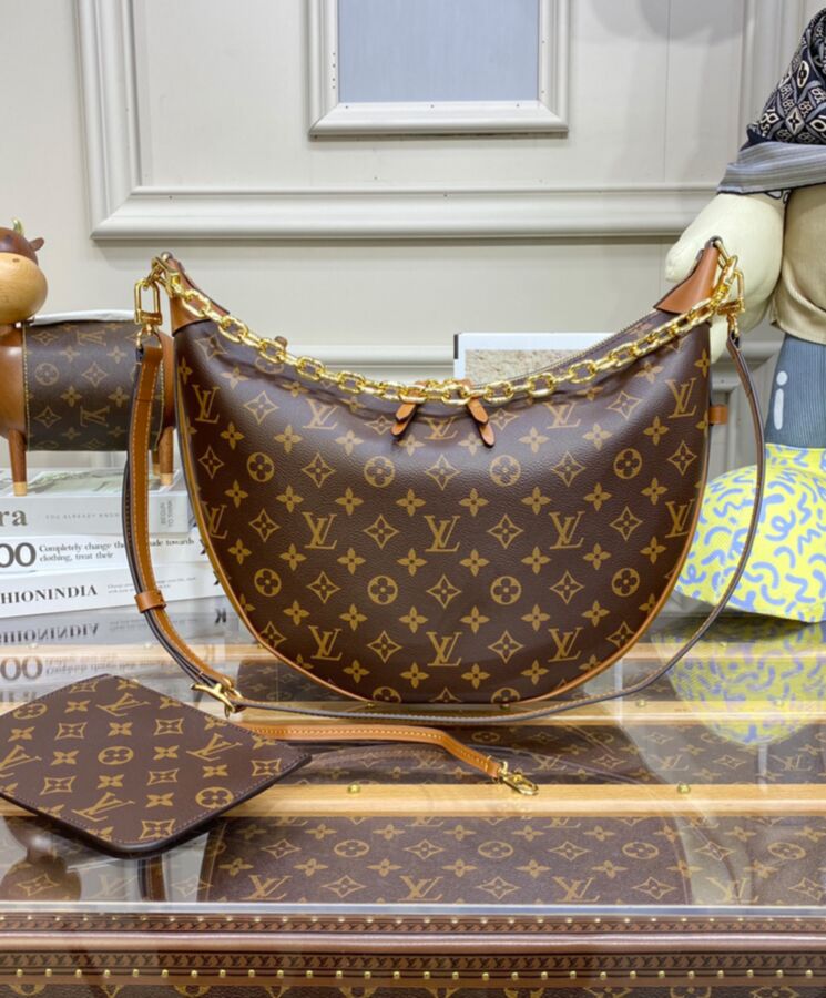 L.*V Loop, Monogram Canvas Bag, Luxury Hobo bag, M46311 Brown