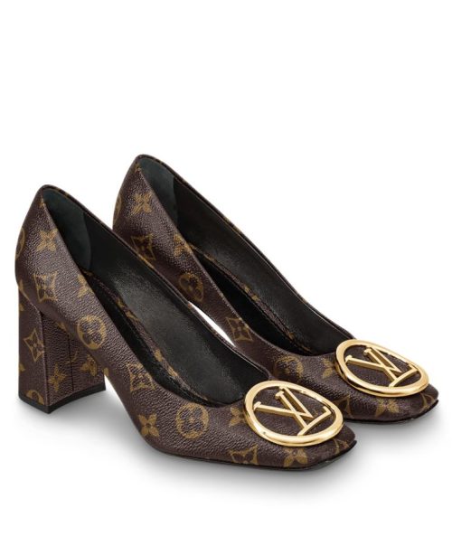 L.*V Women's, Madeleine Pumps, Vintage High-Heeled Shoes, Monogram Canvas, Luxury Footwear