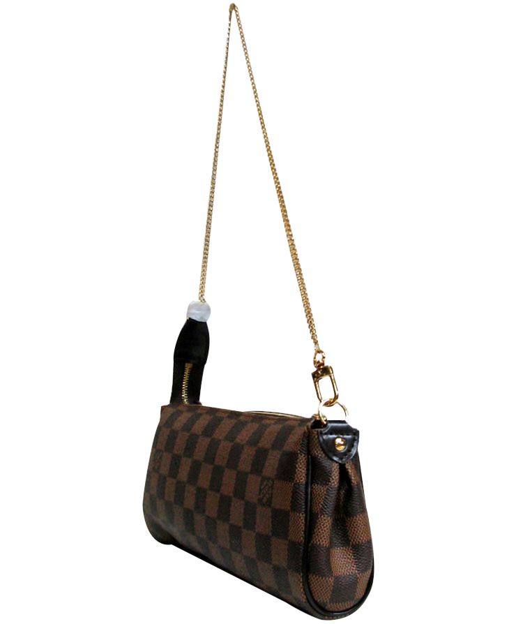 L.*V Damier Canvas Eva Clutch N55213 Brown