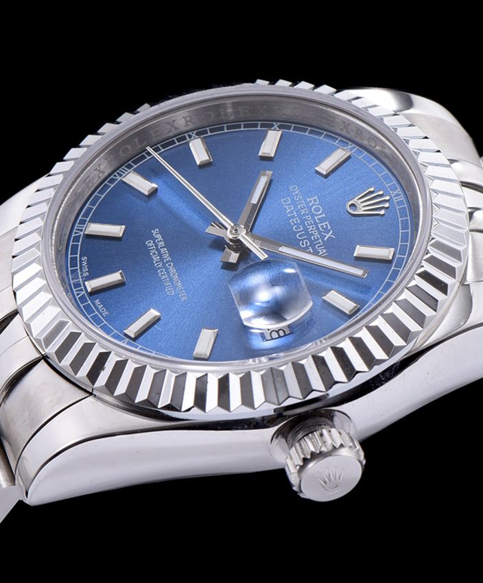 Ro.le.x Men s Stainless Steel Datejust Watches Blue