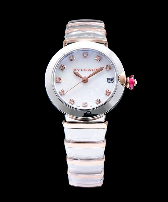 Bvl.gar white dial diamond watch White