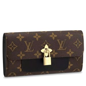 L.*V Flower Wallet, Monogram Canvas Wallet, Luxury Leather Wallet