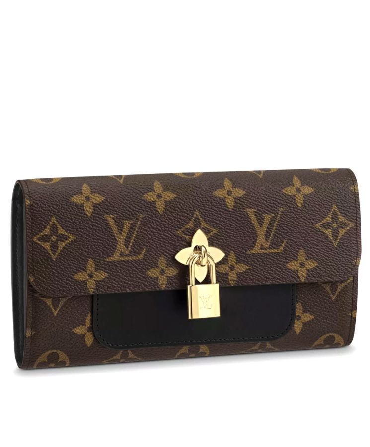 L.*V Flower Wallet, Monogram Canvas Wallet, Luxury Leather Wallet