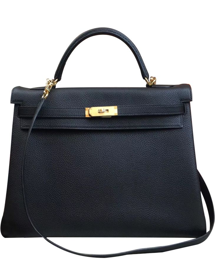 Her..mes Kelly Bag 35 Togo Leather Black