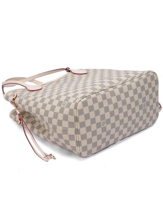 L.*V Damier, Damier Azur Canvas, Neverfull MM N51107 White, luxury bag, premium quality