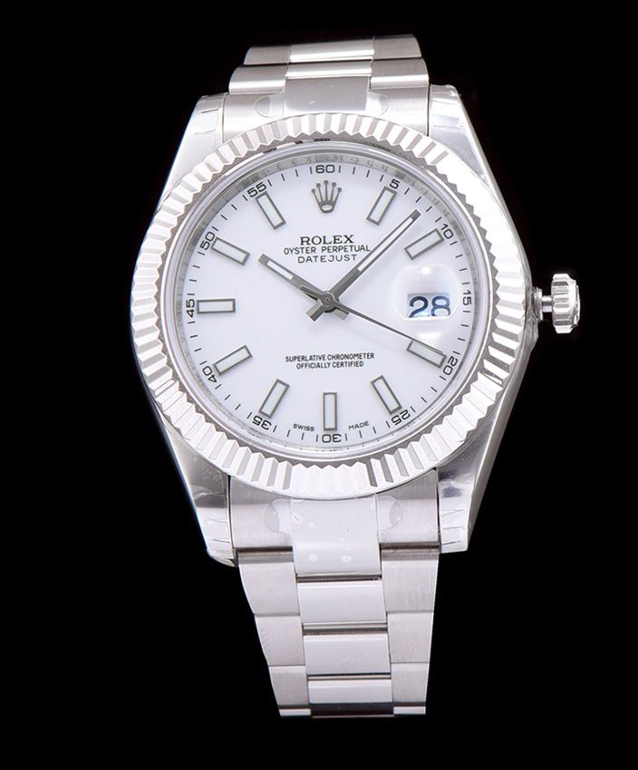 Ro.le.x Datejust Watches with luminous hour markers White