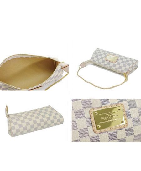 L.*V Damier Eva Clutch N55214 White