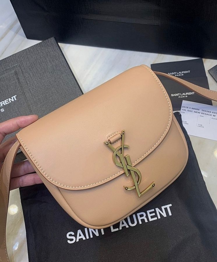 Saint.Lau.rent Kaia, Mini Leather Shoulder Bag, YSL Plaque, Italian Leather Bag