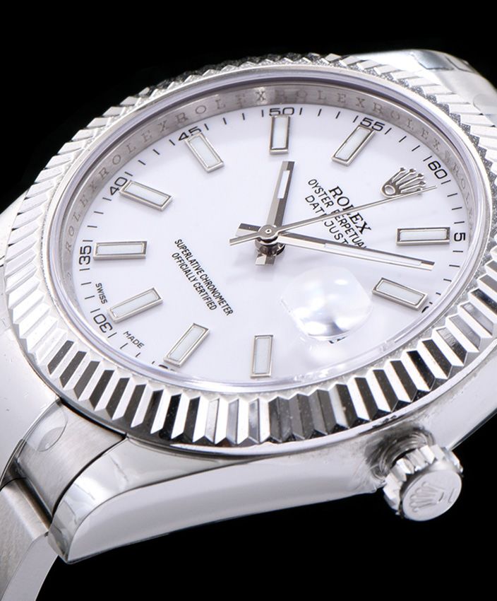 Ro.le.x Datejust Watches with luminous hour markers White