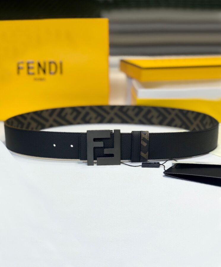 Fen.di Leather And Fabric Belt