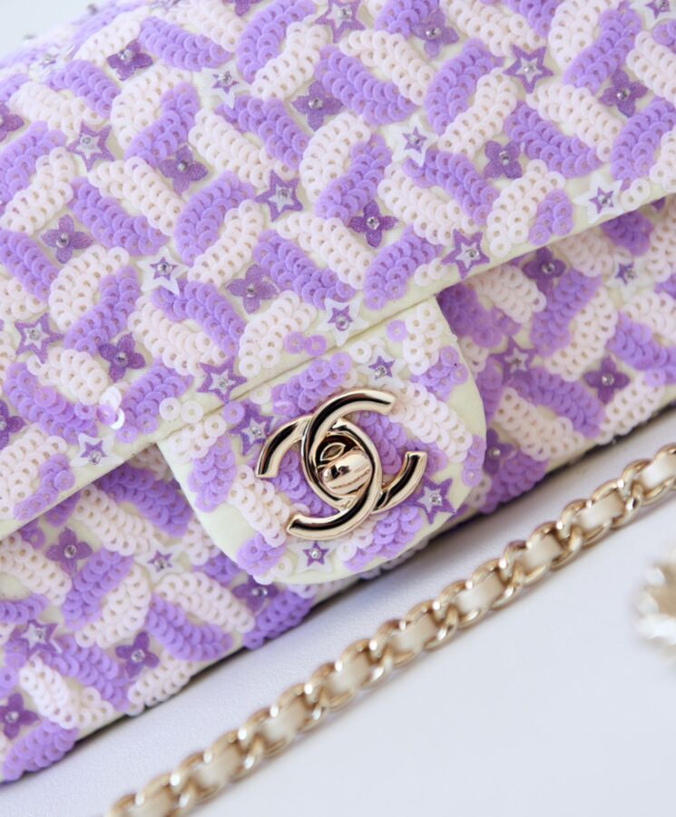 Cha.nel Flap Bag AS3965 Purple