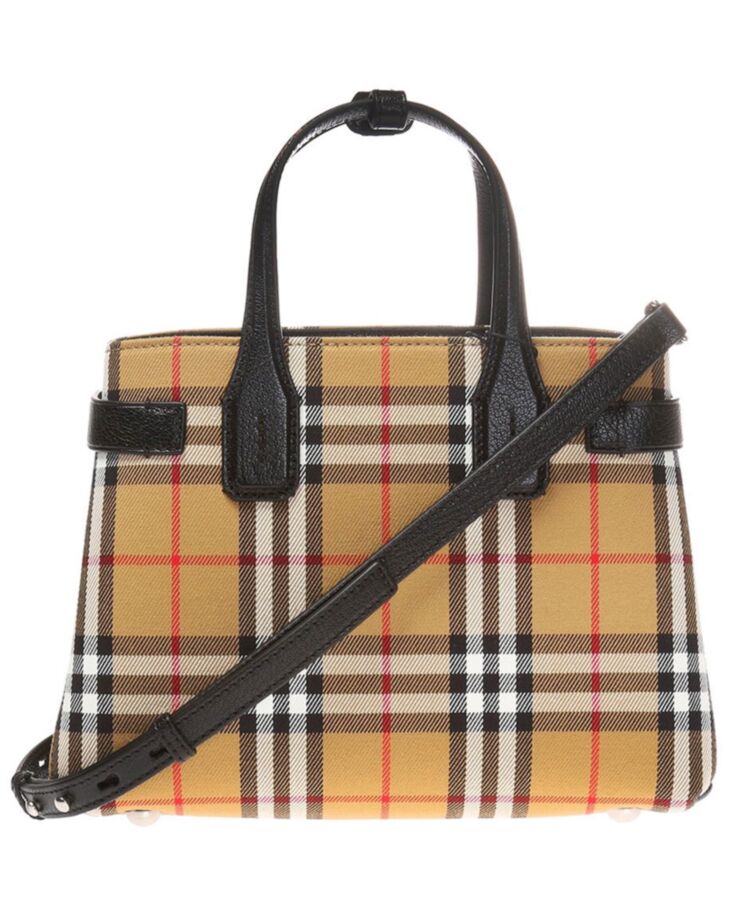 Bur.berri Banner Small Vintage Check Tote Bag Black