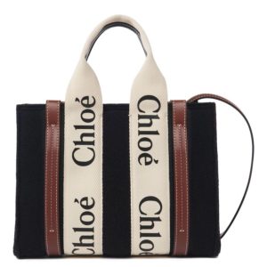 chl.oe Small Woody, Black Tote Bag, Stylish Women's Bag, Versatile Calfskin Bag