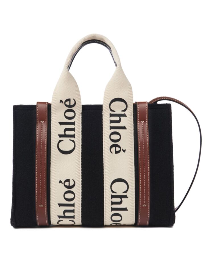 chl.oe Small Woody, Black Tote Bag, Stylish Women's Bag, Versatile Calfskin Bag