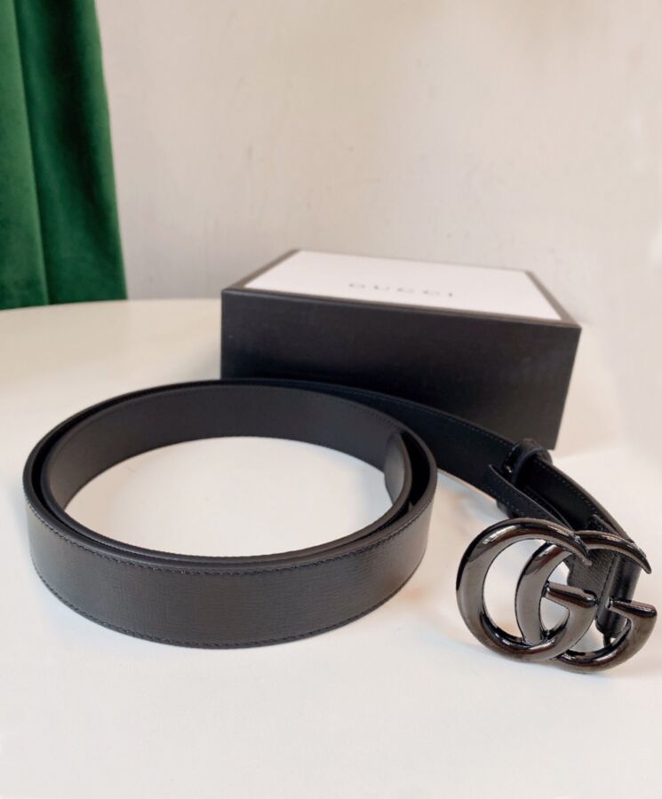 G.U.C.C GG Marmont Thin Belt Black