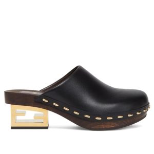 Fen.di Women's Baguette, Baguette Show 8Z8376, Leather Baguette Clog, Luxury Footwear.