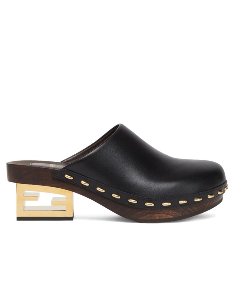 Fen.di Women's Baguette, Baguette Show 8Z8376, Leather Baguette Clog, Luxury Footwear.