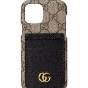 G.U.C.C GG Marmont, iPhone Case, Luxury iPhone Case, G.U.C.C iPhone Case, GG Supreme Canvas, Black Leather iPhone Case