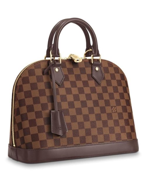 L.*V Damier, Luxury Handbag, Canvas Alma N53151 Brown