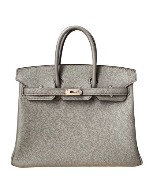 Her..mes Birkin 25, Togo Leather, SiL.*Ver Gray, Luxury Handbag, Authentic Her..mes