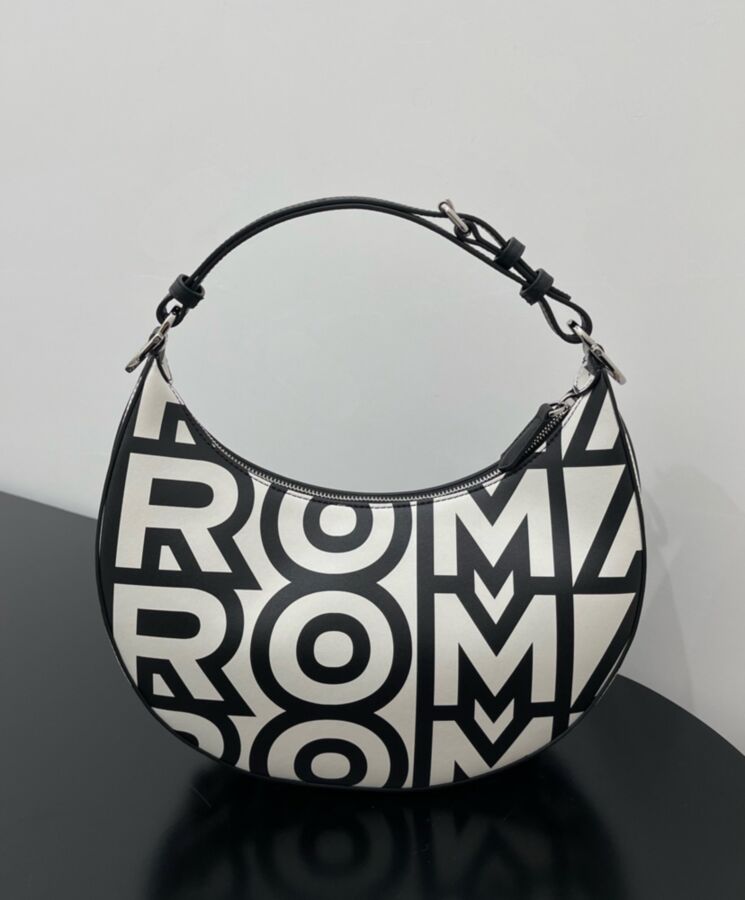 Fen.di Fen.digraphy Small Two-tone printed leather Fen.di Roma Capsule Bag 8BR798 Black