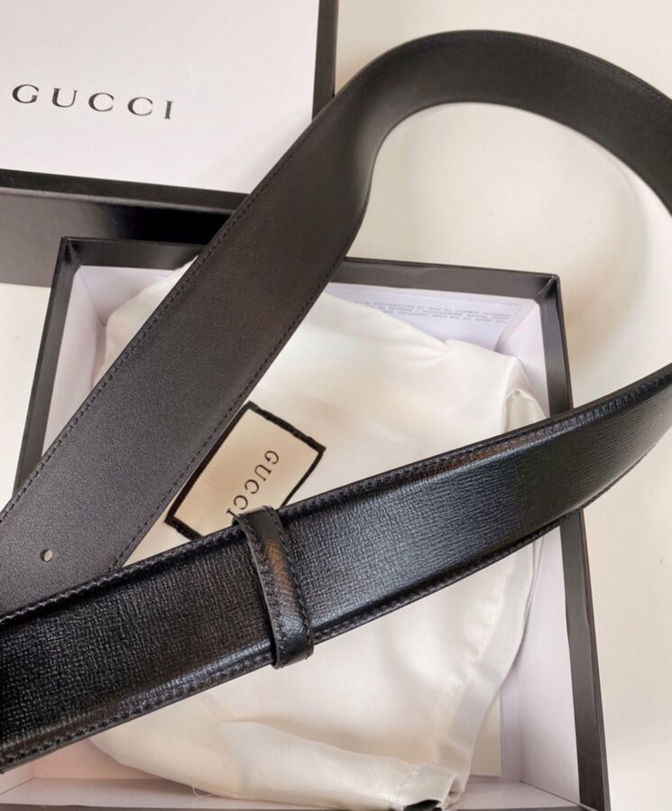 G.U.C.C GG Marmont Thin Belt Black