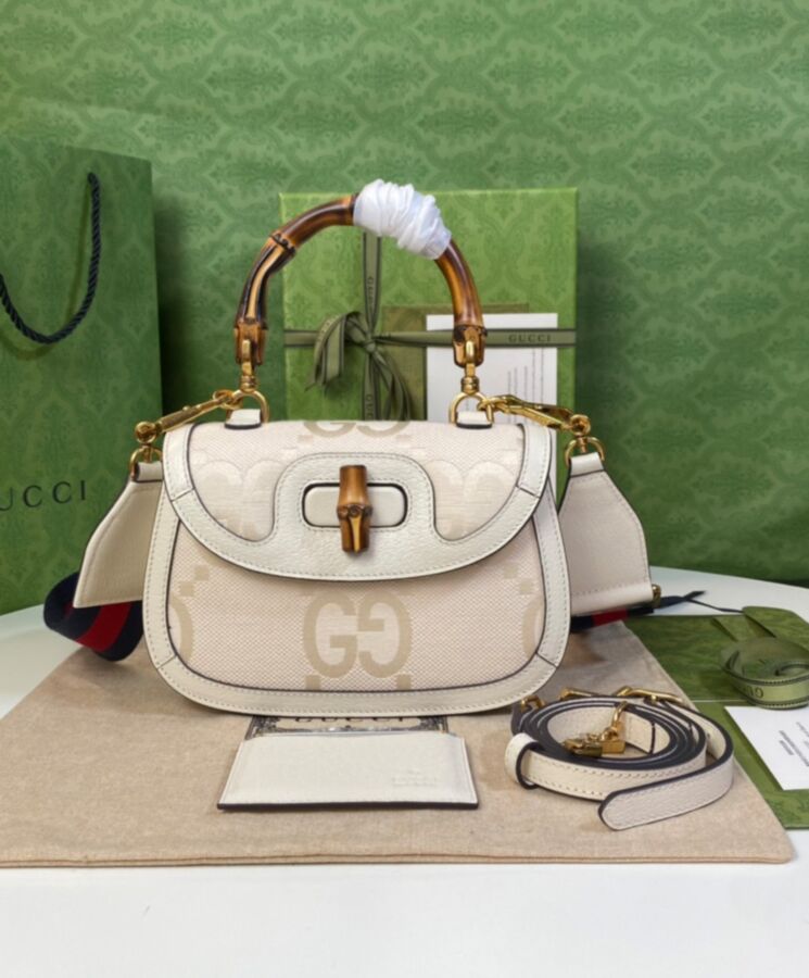 G.U.C.C Bamboo 1947 Small Bag Cream