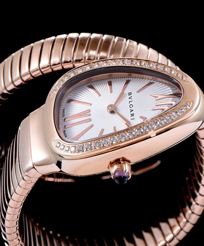 Bvl.gar 18ct rose-gold, Diamond Watch, Luxury Timepiece, Quartz Movement, Brilliant-Cut Diamonds