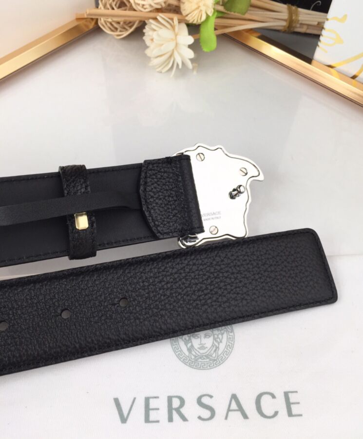 Ver.sace La Medusa Leather Belt Classic Black