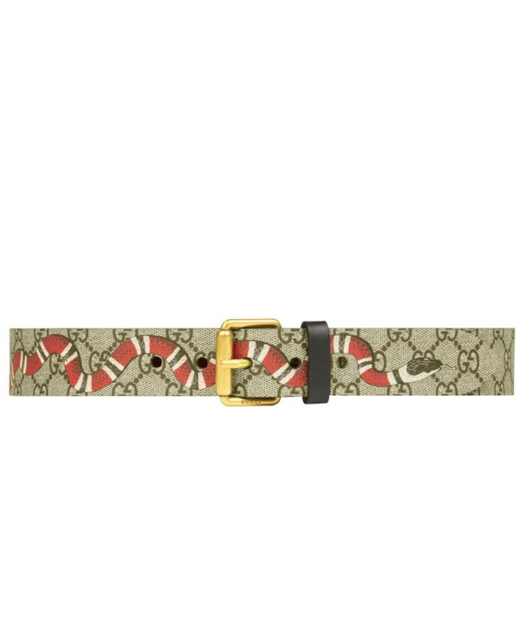 G.U.C.C GG Supreme belt with G buckle Coffee