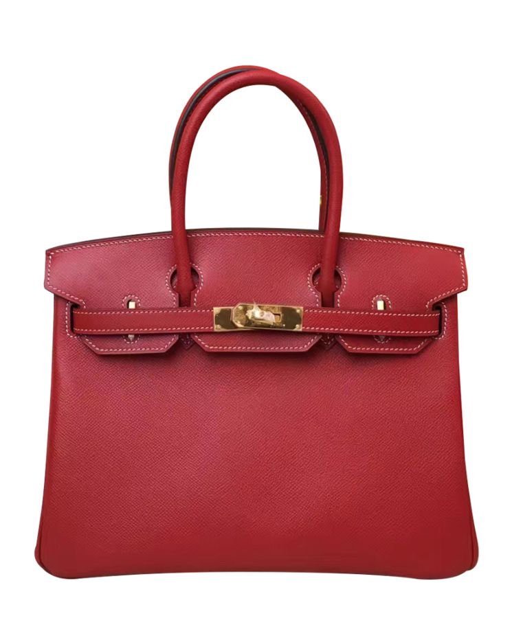 Her..mes Birkin 35 Bag Togo Leather Red