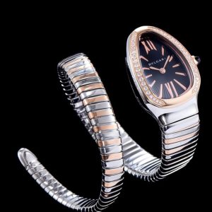 Bvl.gar 18-carat pink-gold, Luxury Bvl.gar Watch, Bvl.gar-Bvl.gar collection, Pink-Gold and Steel Watch, Precise Quartz Movement